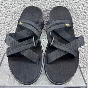 Teva Sandals Womens 7 Voya Slide Black Toe-Loop Comfort Casual Flats SN 1099269